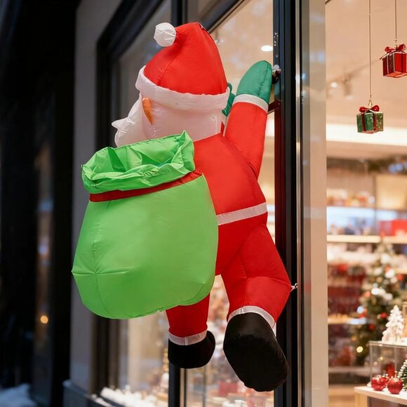 🆕4FT Christmas Inflatable Santa Claus Gift Bag Window Roof Outdoor Decoration - Picture 7 of 9
